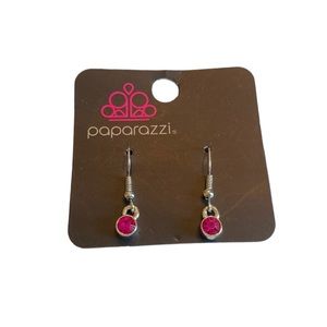 Paparazzi Silver and Pink Drop Earrings